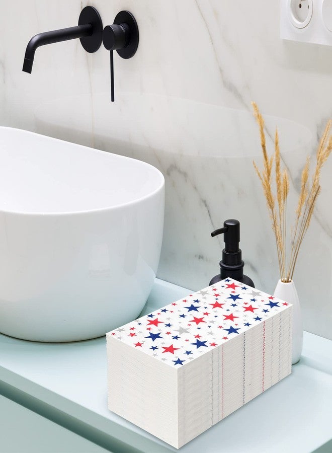 وولاين مناديل ضيوف وطنية من والين، أحمر وأزرق وفضي بنجمة، عبوة ورقية للاستخدام مرة واحدة، 3 طبقات، منديل يد لعشاء يوم الاستقلال، منشفة لحفلات الرابع من يوليو، لوازم حفلات يوم الذكرى، زينة طاولة، 80 قطعة - Image 5